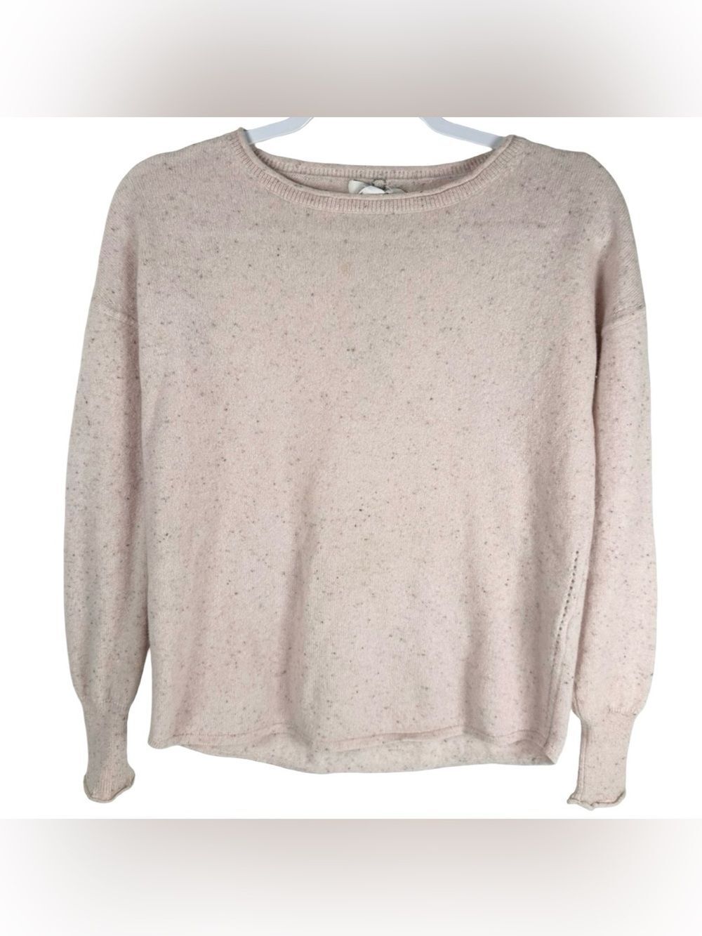 Duffy Blush Marl 100% Cashmere Long Sleeve Oversized Pullover Sweater Size XS